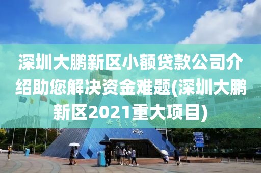 深圳大鹏新区小额贷款公司介绍助您解决资金难题(深圳大鹏新区2021重大项目)