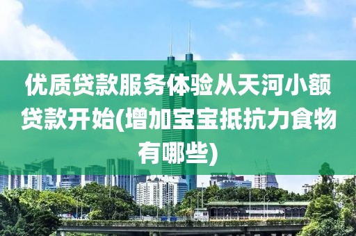 优质贷款服务体验从天河小额贷款开始(增加宝宝抵抗力食物有哪些)