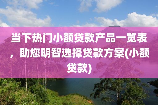 当下热门小额贷款产品一览表，助您明智选择贷款方案(小额贷款)