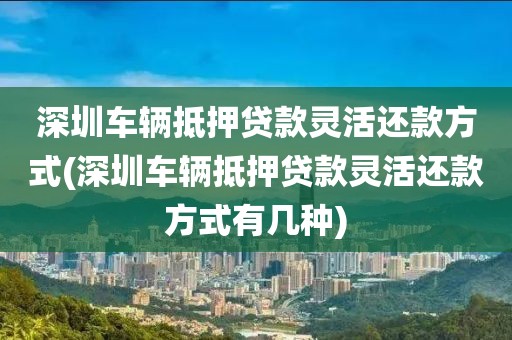 深圳车辆抵押贷款灵活还款方式(深圳车辆抵押贷款灵活还款方式有几种)