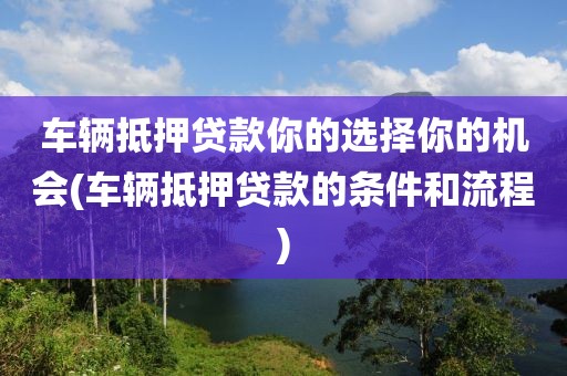 车辆抵押贷款你的选择你的机会(车辆抵押贷款的条件和流程)