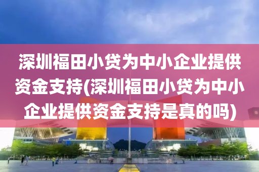 深圳福田小贷为中小企业提供资金支持(深圳福田小贷为中小企业提供资金支持是真的吗)