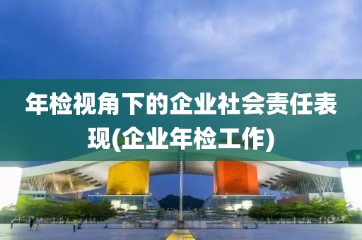 年检视角下的企业社会责任表现(企业年检工作)