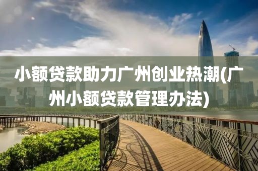 小额贷款助力广州创业热潮(广州小额贷款管理办法)