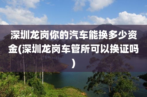 深圳龙岗你的汽车能换多少资金(深圳龙岗车管所可以换证吗)